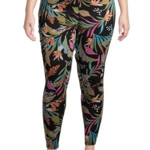 Terra & Sky Women’s Pull On TROPICAL Skinny Jeggings Leggings 1X